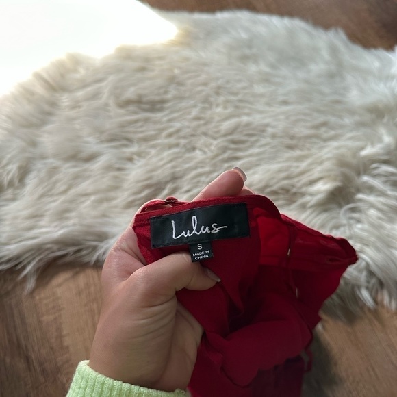 LULU’S Loves Young Dream Red Wrap Dress - Picture 4 of 4